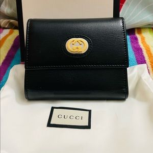 Authentic TRIFOLD Gucci Wallet with box and dustbag